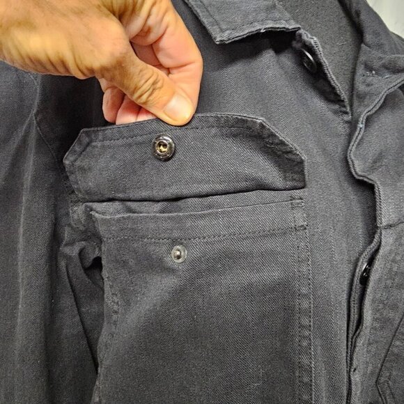 NWT Billabong Stealth Hudson Dark Gray Unisex Button Canvas Utility Jacket M - Picture 3 of 16